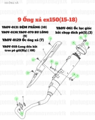 [EX15] [9:Ống xả] YAOV-0131 ĐỆM PHẲNG xe EX150(15-18) (10)-[Yamaha]