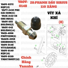 [EX15] [28:PHANH DẦU] YAOV-0148 VÍT XẢ KHÍ EX150 (15-18) (8), SIRIUS RC [28:PHANH(8)]-[Yamaha], SIRIUS FI [28:PHANH(9)], NVX155_V1 [28:(8)]