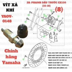 [EX15] [28:PHANH DẦU] YAOV-0148 VÍT XẢ KHÍ EX150 (15-18) (8), SIRIUS RC [28:PHANH(8)]-[Yamaha], SIRIUS FI [28:PHANH(9)], NVX155_V1 [28:(8)]