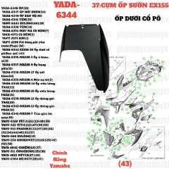 [EX155][37:CỤM ỐP SƯỜN] YADA-6344 EX155-10 Ốp dưới cổ pô(Đen mờ) Phụ tùng phụ kiện xe máy-[Yamaha] (43)