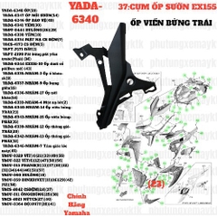 [EX155][37:CỤM ỐP SƯỜN] YADA-6340 EX155(21-23)-NHÁM-14 Ốp viền bửng-TRÁI-[Yamaha] (23)