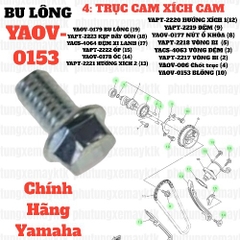 [EX15] [1:CỤM ĐẦU XI LANH] YAOV-0153 BU LÔNG [4:TRỤC(10)] EX150 (15-18) (4) (21) [14:HỘP(23)]-[Yamaha]
