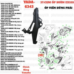 [EX155][37:CỤM ỐP SƯỜN] YADA-6343 EX155(21-23)-NHÁM-15 Ốp viền bửng-PHẢI-[Yamaha] (35)