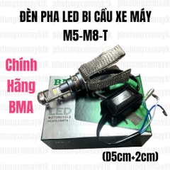 [Chính hãng led BMA] PHA LED BI CẦU XE MÁY M5-M8-T-SÁNG TRẮNG(35W-2800lm)