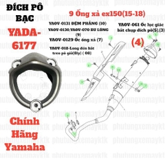 [EX15] [9:Ống xả] YADA-6177-EX150-Chụp đích pô(Xám) cpch (4)-[Yamaha]