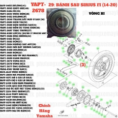 [SIR][29:BÁNH SAU] YAPT-2678 VÒNG BI SIRIUS-FI(14-20) (3) [Yamaha]