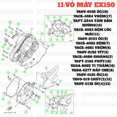 [Yamaha][11:VỎ MÁY] YAOV-0193 BU LÔNG EX15 (15-18) (9)