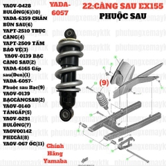 [EX155][22:CÀNG SAU] YADA-6057-Phuộc sau-EX150(15-18) Bạc-[Yamaha] (9)
