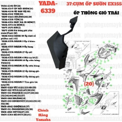 [EX155][37:CỤM ỐP SƯỜN] YADA-6339 EX155(21-23)-NHÁM-12 Ốp thông gió-TRÁI-[Yamaha] (20)