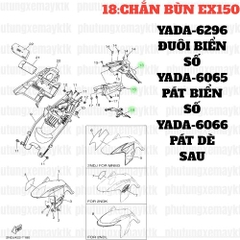 [EX15][18:CHẮN BÙN] YADA-6066-Pát bắt dè sau-EX15 (15-18) (16)-[Yamaha] yaspm_ss