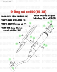 [EX15][9:ỐNG XẢ] YAOV-018 ĐỆM PHẰNG EX15 (15-18) (8), SIRIUS RC [9:ỐNG(13)] [31:CỤM(3)]. EX155 [9:ỐNG(8)] [Yamaha]