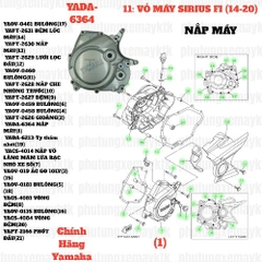 [SIR][11:VỎ MÁY] YADA-6364 NẮP MÁY SIRIUS-FI(14-20) (1) [Yamaha]