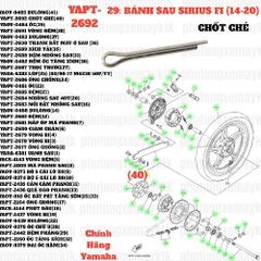 [SIR][29:BÁNH SAU] YAPT-2692 CHỐT CHẺ SIRIUS-FI(14-20) (40) [Yamaha], [33:ĐẾ(12)(26)(35)]
