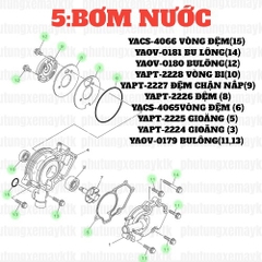 [EX15][5: BƠM NƯỚC] YACS-4066 VÒNG ĐỆM EX15 (15-18) (15). EX155 [5:BƠM(14)] [11:VỎ(16)]