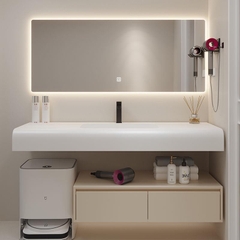 Tủ chậu lavabo liền khối 2 tầng