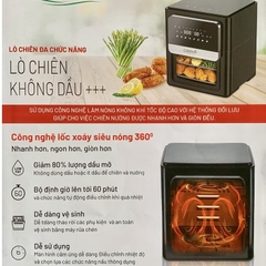 Nồi chiên không dầu CREEN - AG86B 12L điều khiển điện tử sang trọng