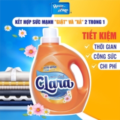 Nước giặt xả Clara - Hương hoa nắng ban mai - can 2,6Kg