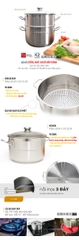 Bộ nồi xửng hấp Inox Fivestar 30cm nắp kính