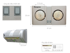 Đèn sưởi nhà tắm Kangaroo KG247/247V, 2 bóng