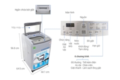 Máy giặt lồng đứng 9kg Samsung WA90M5120SG/SV