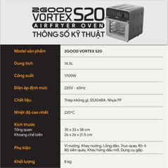 Nồi Chiên Không Dầu 2GOOD Vortex S-20 Air Fryer Oven