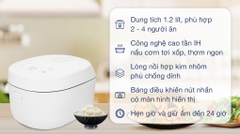 Nồi cơm điện cao tần Sharp 1,2L KS-IH122V-WH