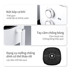 Nồi chiên không dầu gia Simplus KQZG004 đình tự động đa chức năng công suất lớn 1500W