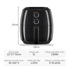 Nồi chiên không dầu Simplus dung tích lớn 5L KQZG008 - Bảo Hành 1 Năm 1 Đổi 1