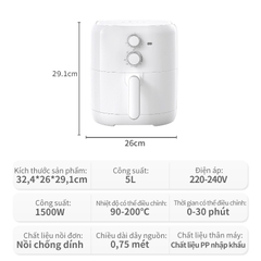 Nồi chiên không dầu gia Simplus KQZG004 đình tự động đa chức năng công suất lớn 1500W