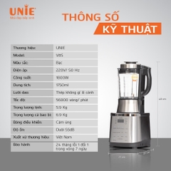 Máy xay nấu sữa hạt UNIE V8S công suất 1800W, dung tích 1.75L