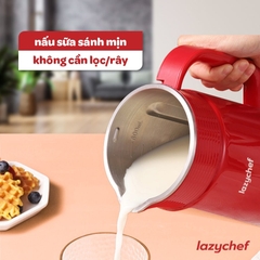 Máy xay nấu sữa hạt đa năng 5in1 Ver 2.0 Lazychef (Phiên bản nắp Inox)