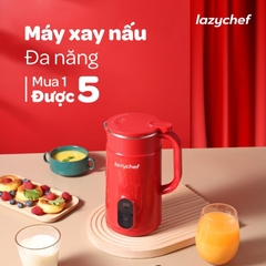 Máy xay nấu sữa hạt đa năng 5in1 Ver 2.0 Lazychef (Phiên bản nắp Inox)