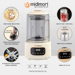 Máy Xay Nấu Làm Sữa Hạt Đa Năng Hút Chân Không Midimori MDMR-668 (1000W)