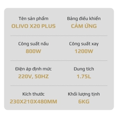 Máy Làm Sữa Hạt OLIVO X20 PLUS – Bản Nâng Cấp Có Tới 3 Chức Năng Nấu Sữa, Tạm Dừng Thông Minh