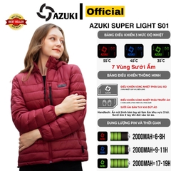 Áo Sưởi Ấm Nhật Bản Nữ Azuki Super Light S01 Siêu Nhẹ, Pin 20000mah Thời Gian Ấm 10 Tiếng, Bảo Hành 12 Tháng