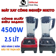 Máy Xay Sinh Tố Công Nghiệp NIKITO 4500W Cối 2.5L Xay Rau Má,Sữa Hạt,Tôm,Cua Cá, Nước Sốt,Sinh Tố Đá Xay, Bảo Hành 2 Năm