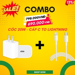 Combo Cóc 20W - Cáp C To Lightning