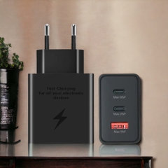 Cóc Power Adapter 65W PD( 2 Type C & 1 USB A )
