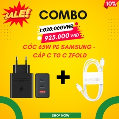 Combo Cóc 65W PD Samsung - Cáp C To C Zfold