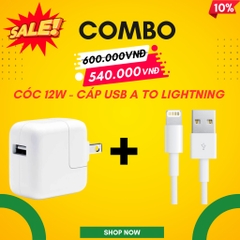 Combo Cóc 12W - Cáp USB A To Lightning
