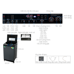 Máy giặt cửa trên Toshiba 13 kg AW-DUJ1400GV(KK)