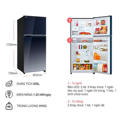 Tủ lạnh Toshiba inverter 555 lít GR-AG58VA(GG)