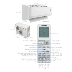 Máy lạnh Toshiba inverter 1.5hp RAS-H13J2KCVRG-V