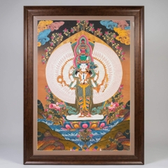 Tranh Thangka Bồ Tát Quan Âm Thập Nhất Diện Tson-tang 110x145cm | Pháp Tạng