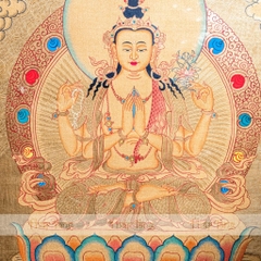 Thangka Đức Bồ Tát Quan Âm Tứ Thủ 44x55