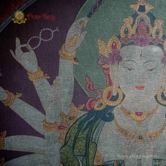 Thangka Đức Chuẩn Đề vẽ tay Tu viện Gompa 87x67