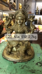 Tượng Đức Cát Tường Thiên Nữ đồng Ấn Độ (20x14x12cm)