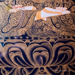 Thangka Đức Bồ Tát Quan Âm Tứ Thủ vẽ tay Nepal 127x157