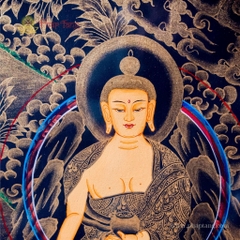 Thangka Đức Bồ Tát Quan Âm Tứ Thủ vẽ tay Nepal 127x157