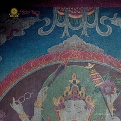 Thangka Đức Chuẩn Đề vẽ tay Tu viện Gompa 87x67